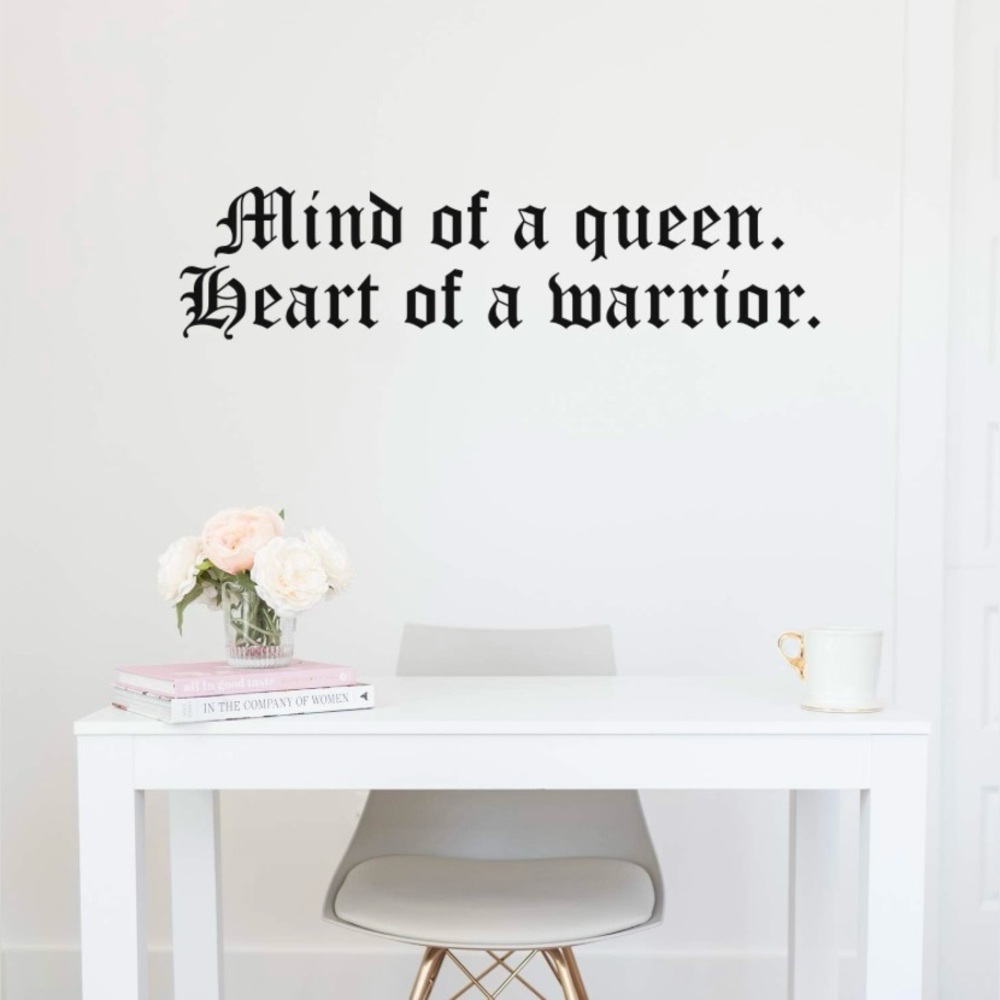 Vinyl Wall Art Decal - Mind Of A Queen Heart Of A Warrior - 11" x 45" - Picture 3 of 5